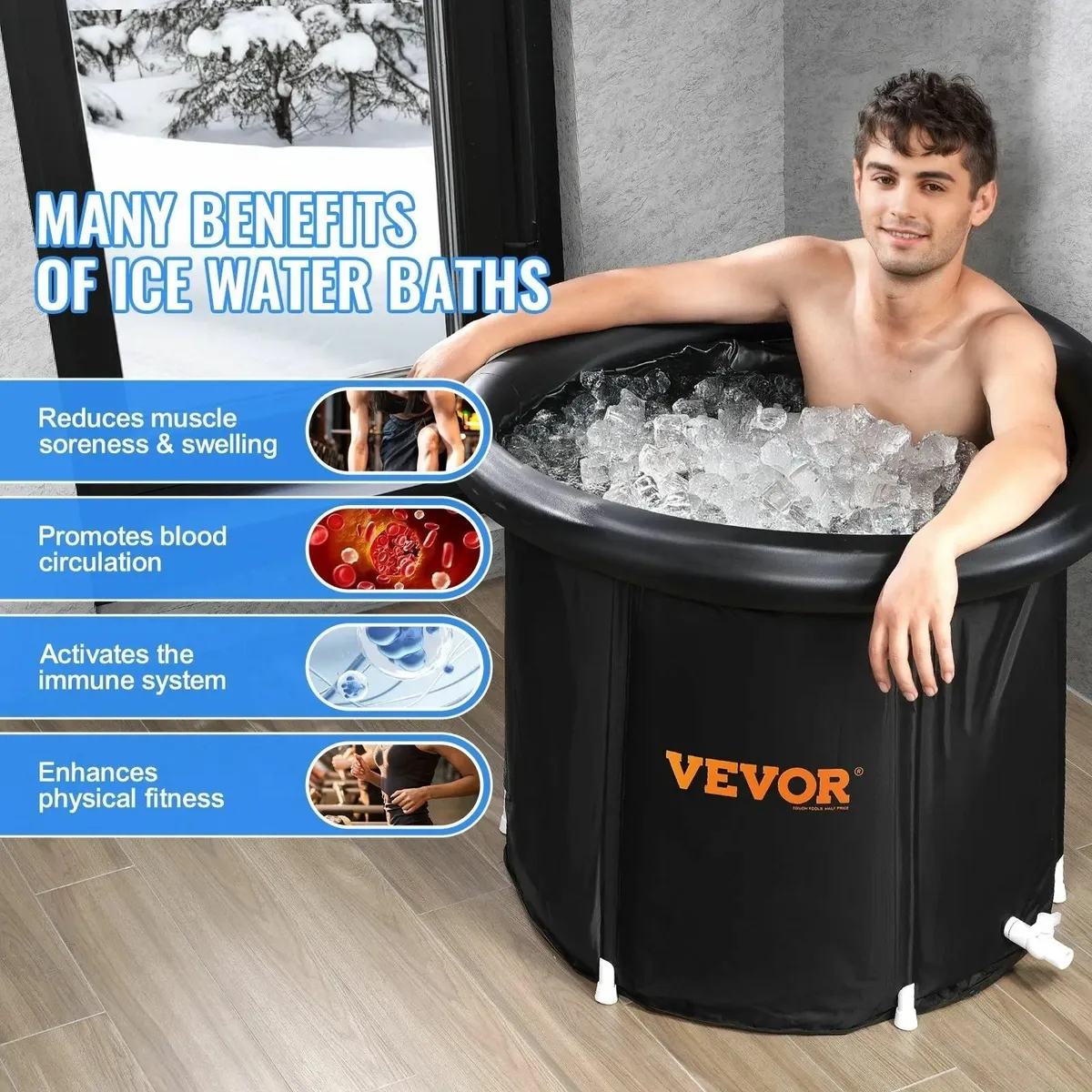 Portable Ice Bath Tub for Athletes Cold Plunge Tub - Image 3