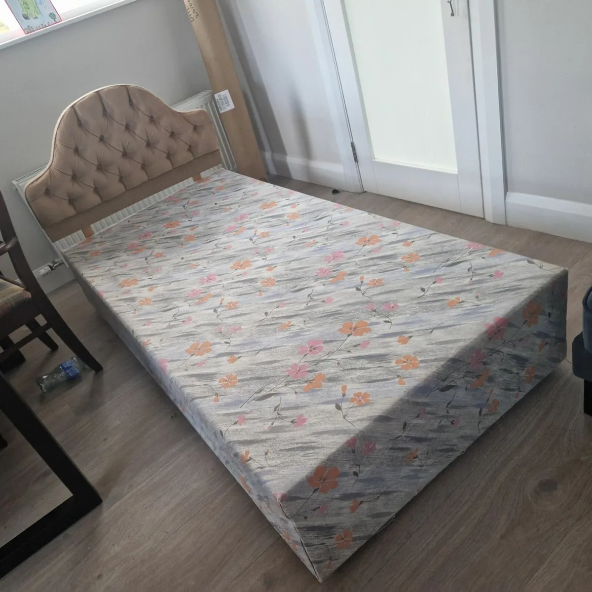 Single bed base with headboard