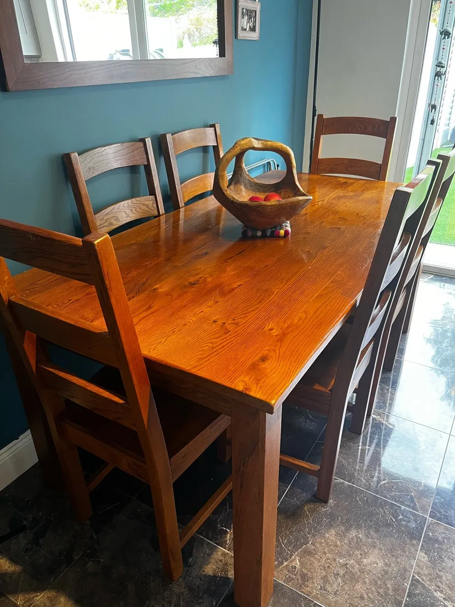 Solid Oak Dining Table and 6 chairs - Image 3