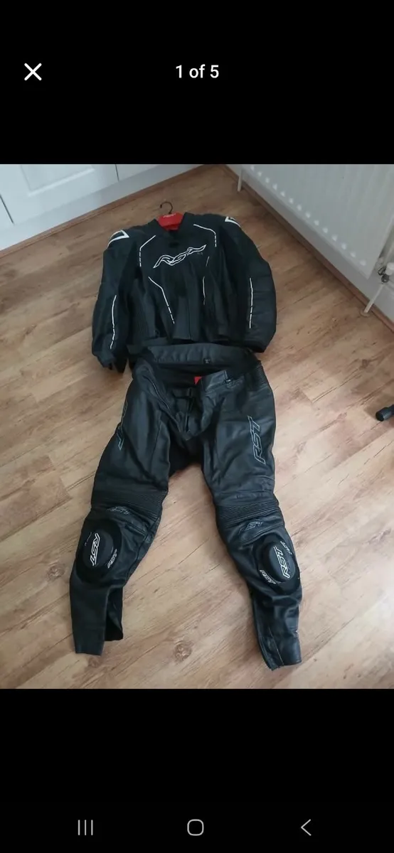 RST Motobike Leather jacket and trousers and Shark - Image 1