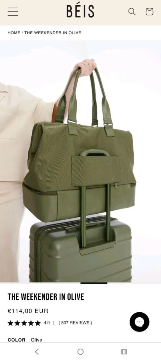 BÉIS "The Weekender Bag" in Olive - Brand New - Image 1