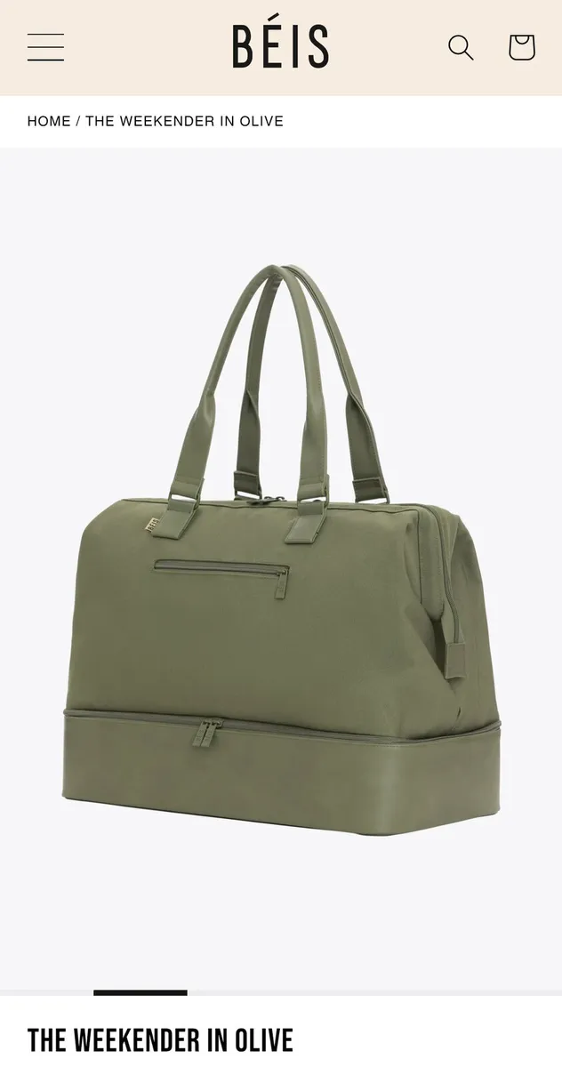 BÉIS "The Weekender Bag" in Olive - Brand New - Image 3