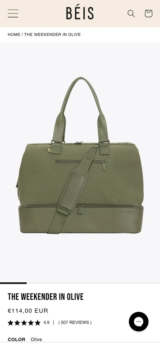 BÉIS "The Weekender Bag" in Olive - Brand New - Image 4