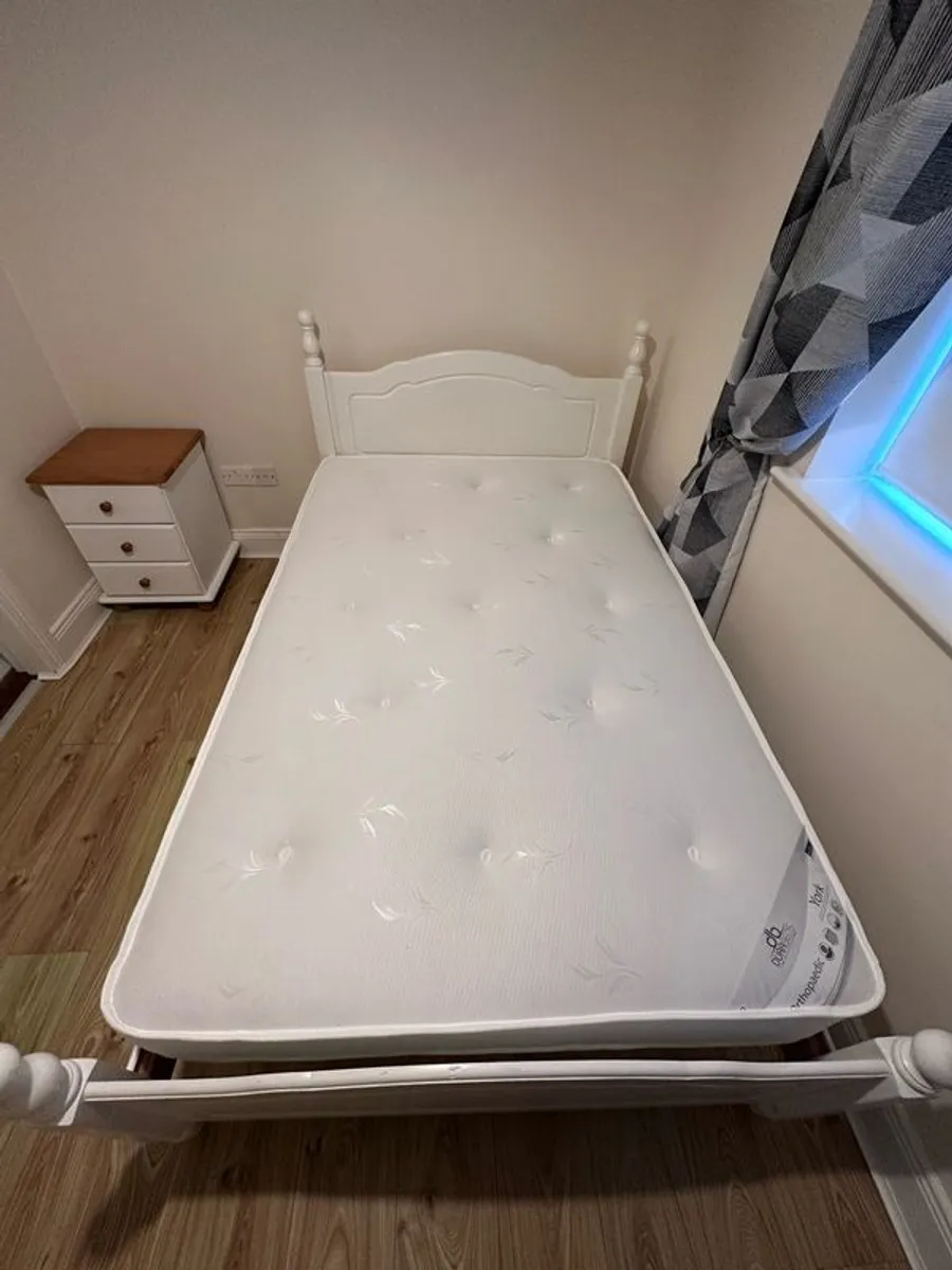 Small Double Bed with Brand New Mattress - Image 2