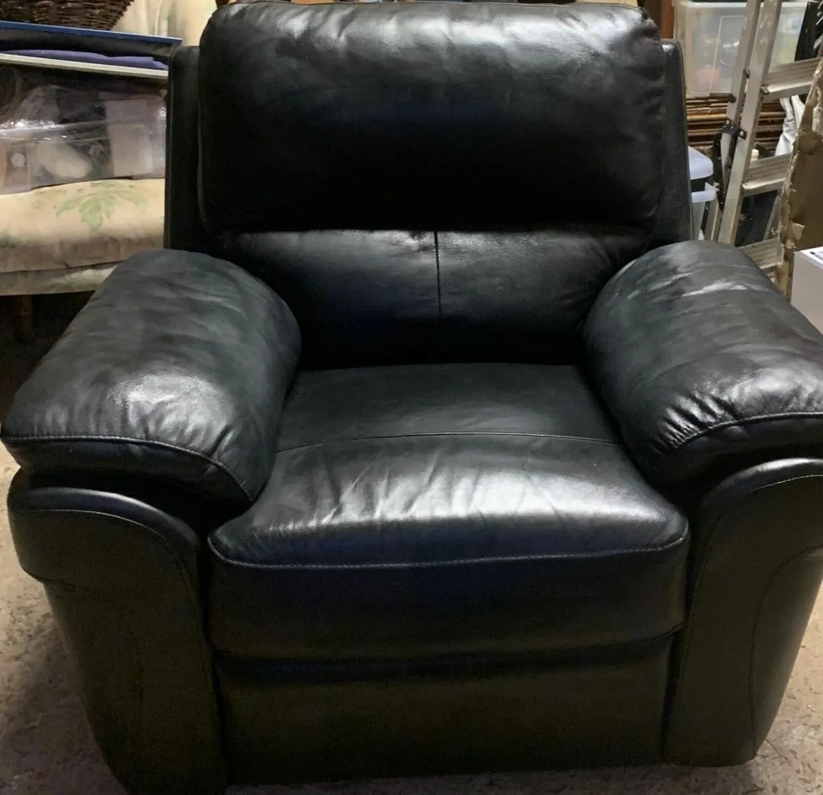 Reclining black Leather armchair - Image 1