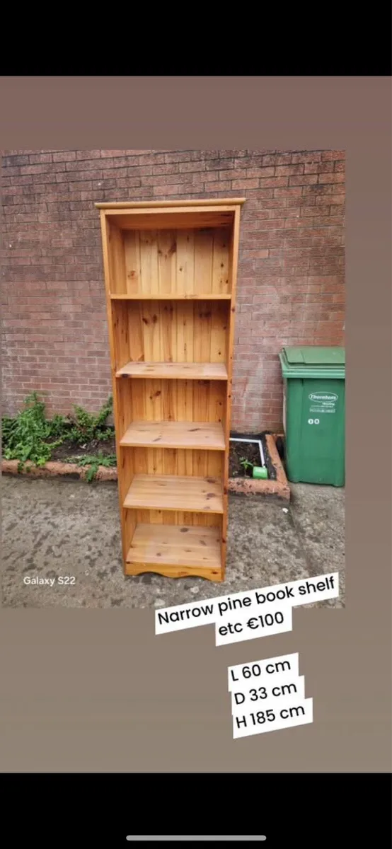 3 book shelf’s narrow shelving units - Image 2