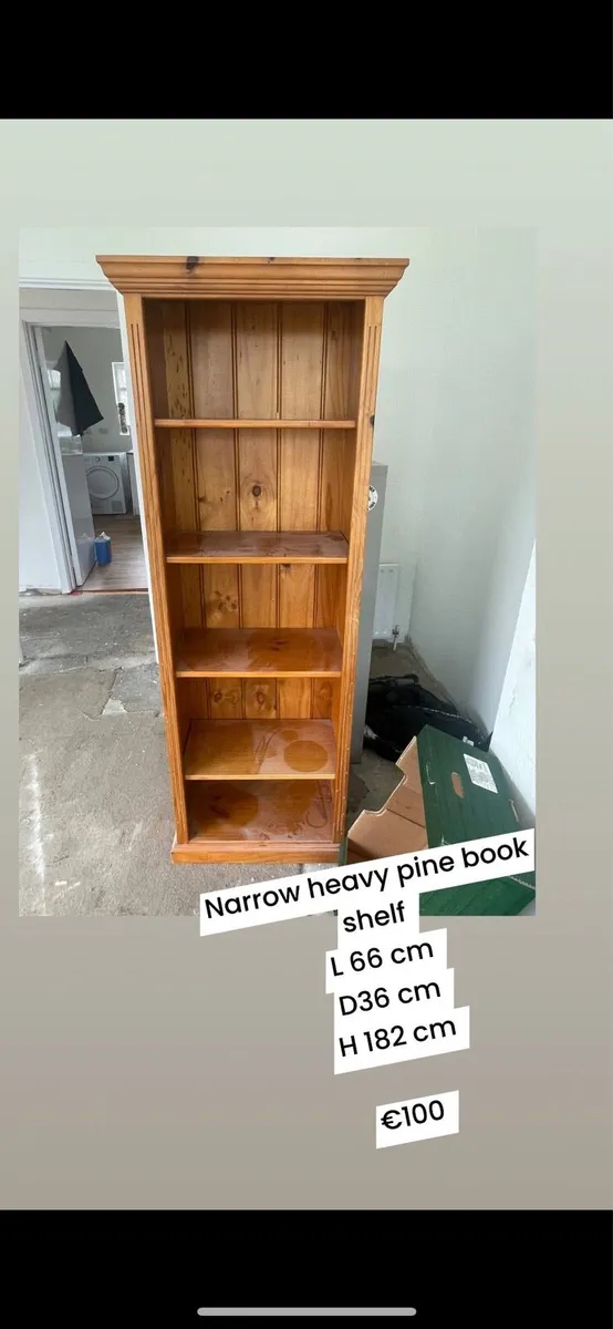 3 book shelf’s narrow shelving units - Image 3