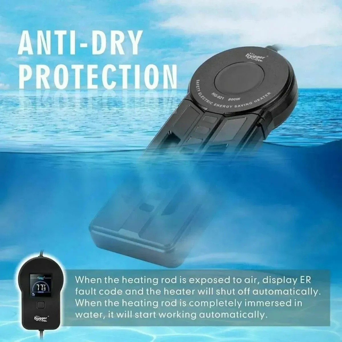 Underwater Aquarium Heater 800W Submersible - Image 3