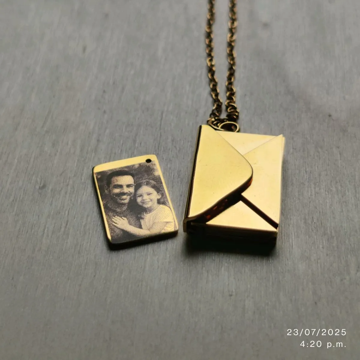 Personalized Envelope Necklace - Image 1