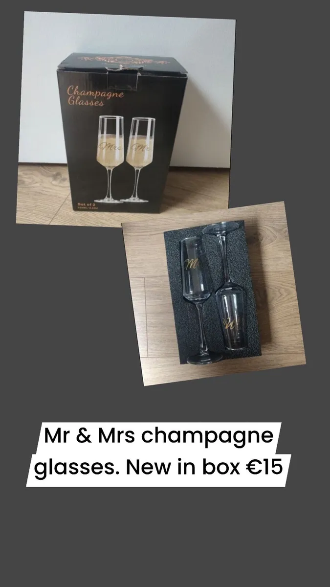 Mr &mrs champagne glass new €15 - Image 2