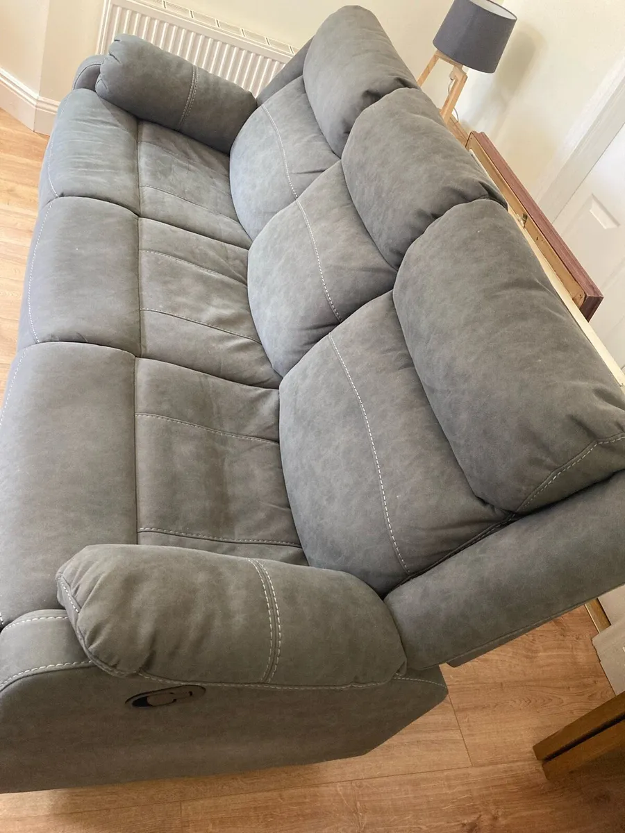 Grey, 3 seater recliner couch, with armchair - Image 3