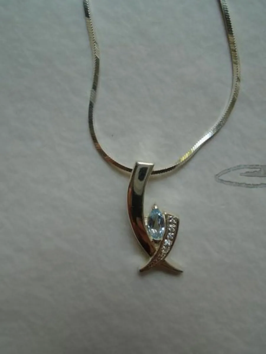 Silver pendant,chain, Silver jewellery.Gift - Image 1
