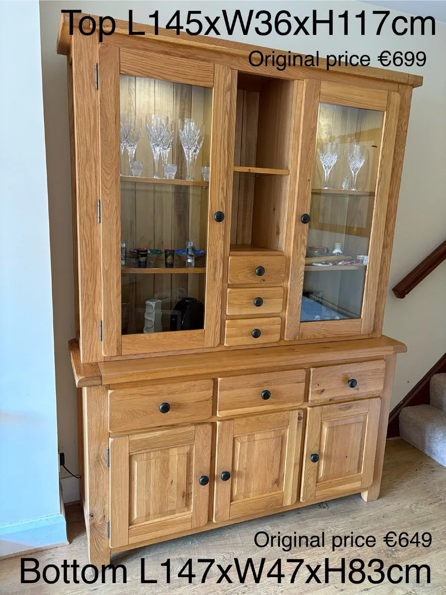 Solid Oak Display and Storage Cabinets - Image 1