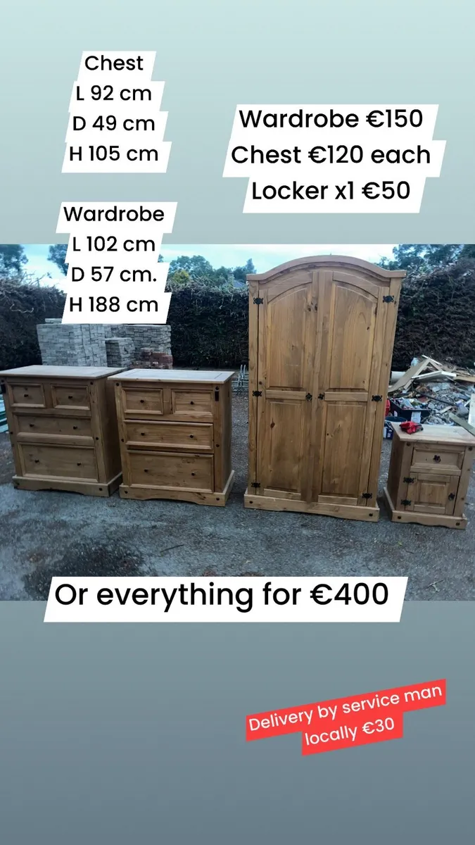 Bedroom furniture set to go Mexican pine