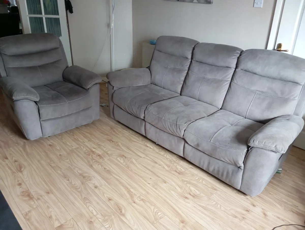 Used - 3 Seater Sofa & Armchair for sale - Image 1