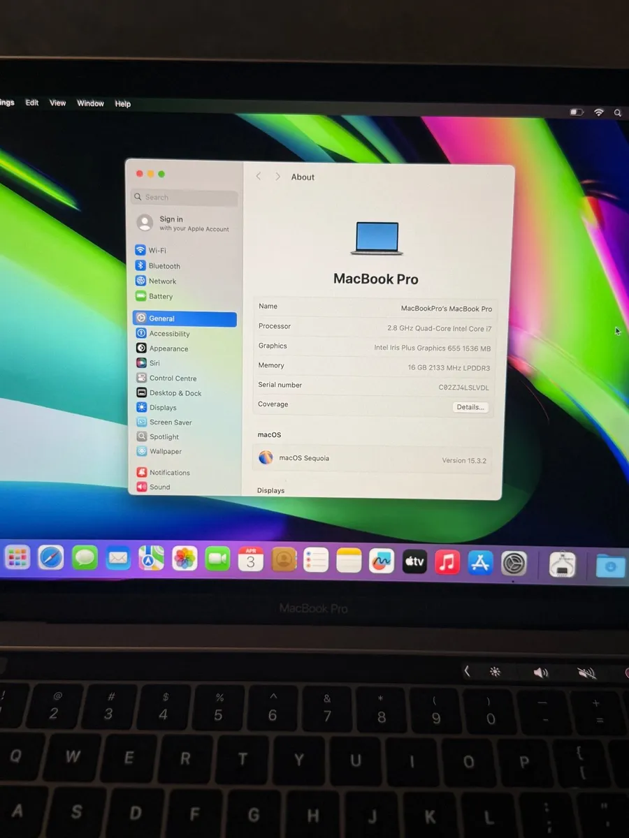 MacBook Pro 13" 2019 i7/16GB/512SSD/370c - Image 2