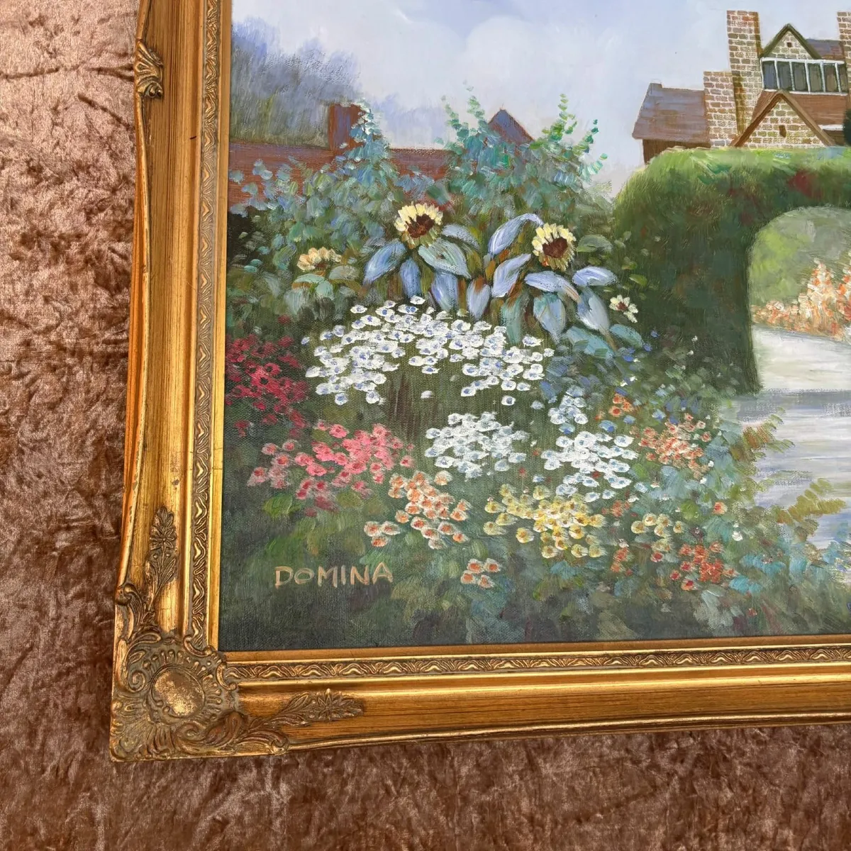 "Ducks on a walk, floral scene" Signed - Image 4