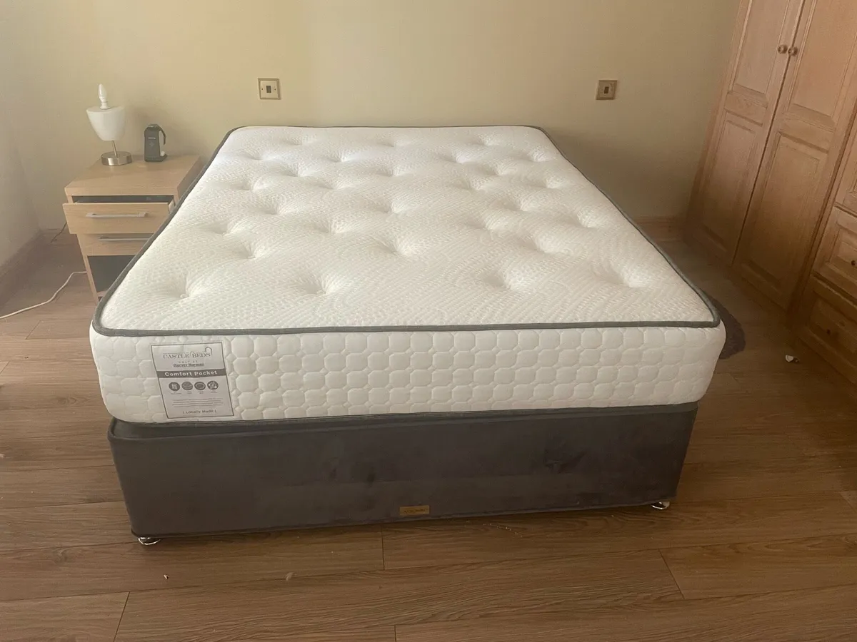 King size comfort bed and mattress. - Image 3