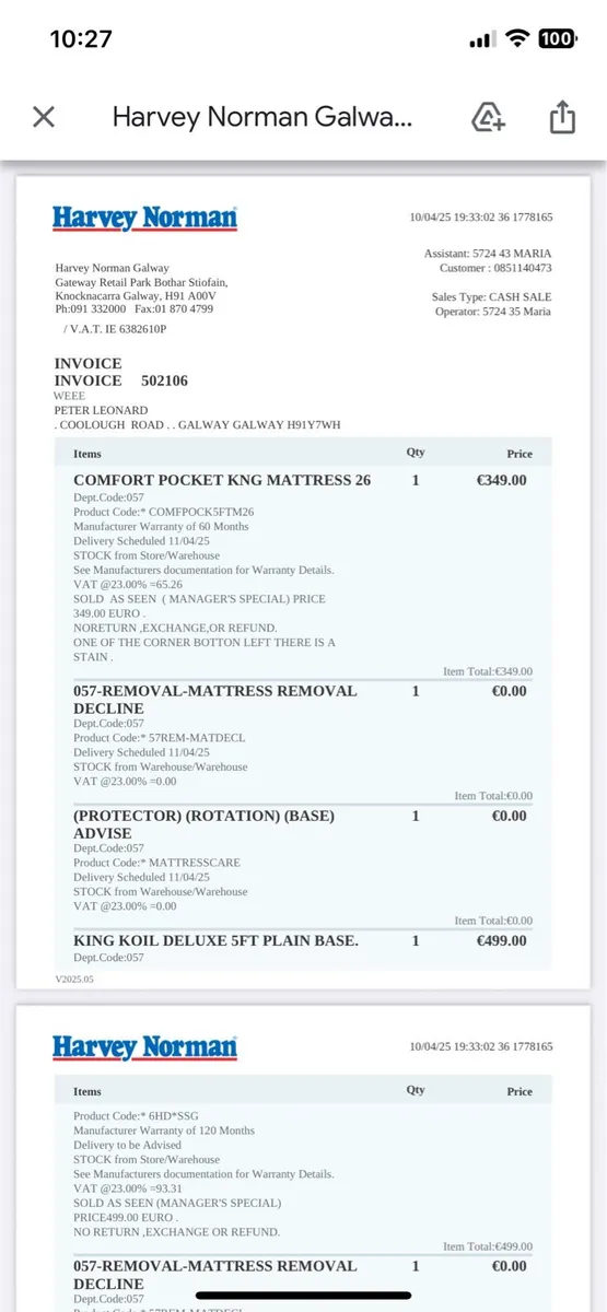 King size comfort bed and mattress. - Image 4
