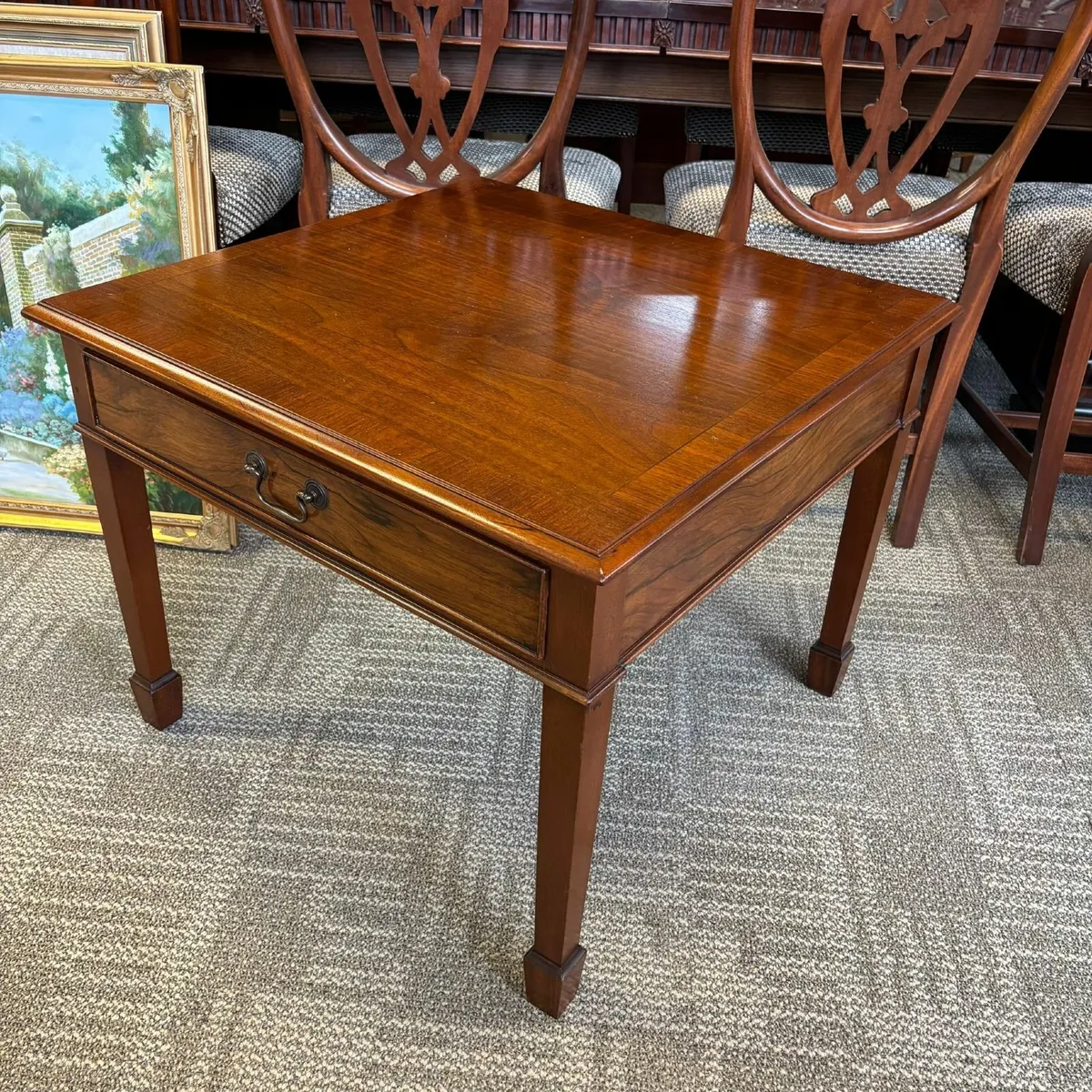 Beautiful mahogany coffee table & drawer - Image 1