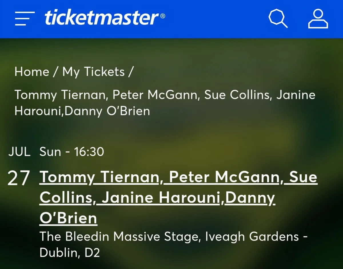 €45 x3 Tommy Tiernan Paddy Power comedy festival