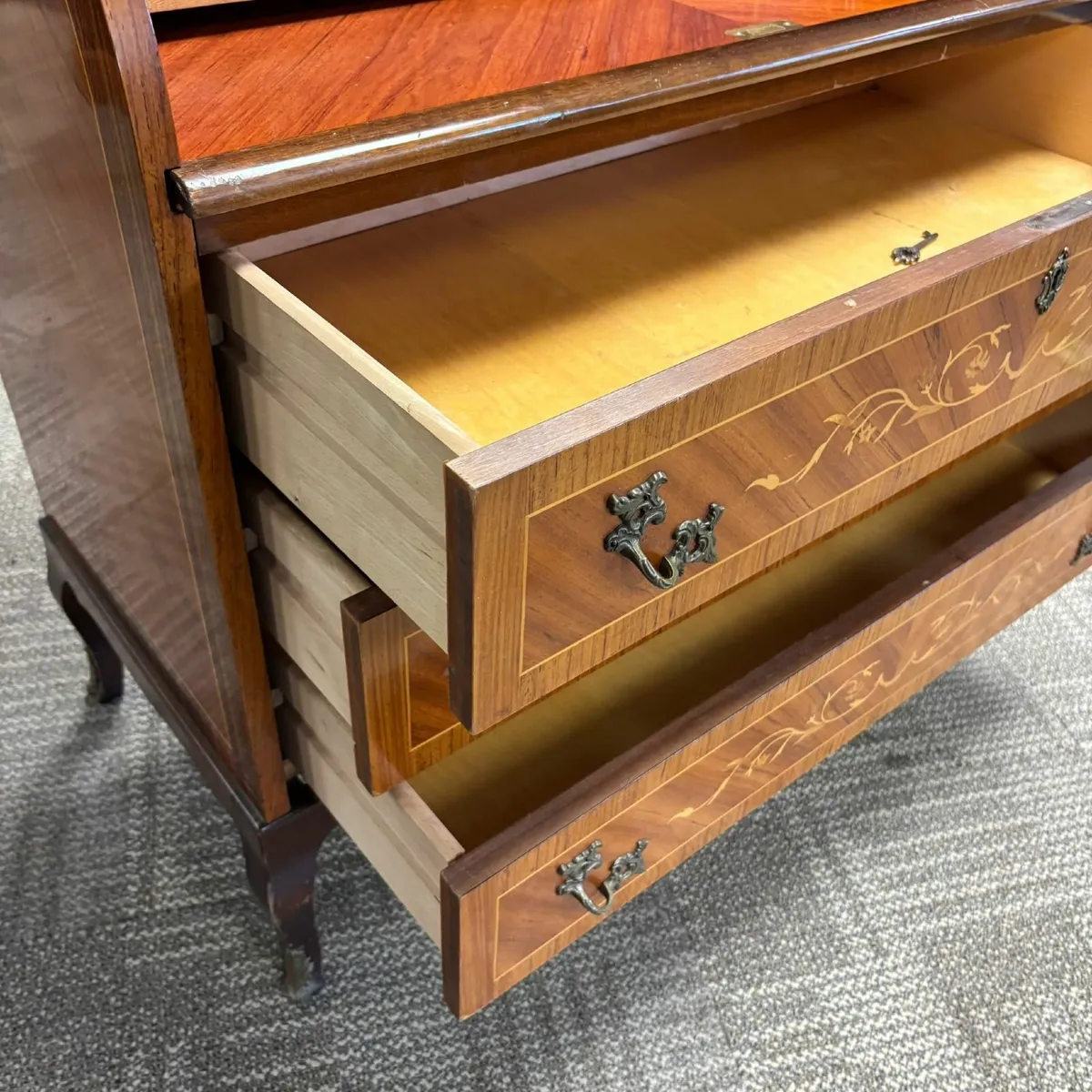 Rosewood roll top writing desk - Image 4