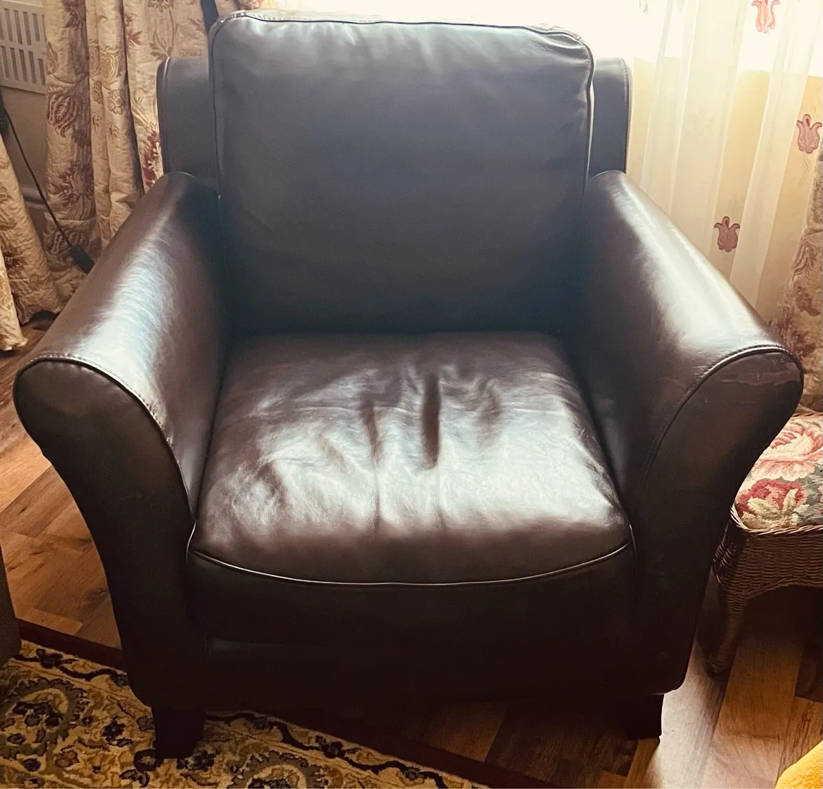 Bargain €15 3 piece brown faux leather suite - Image 2