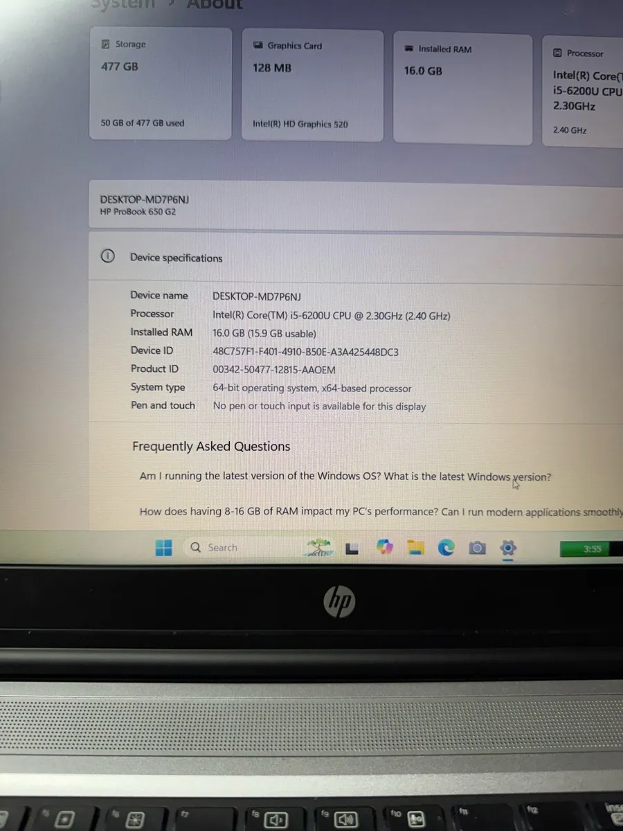 Hp laptop i5 16-512ssd win 11 pro - Image 4