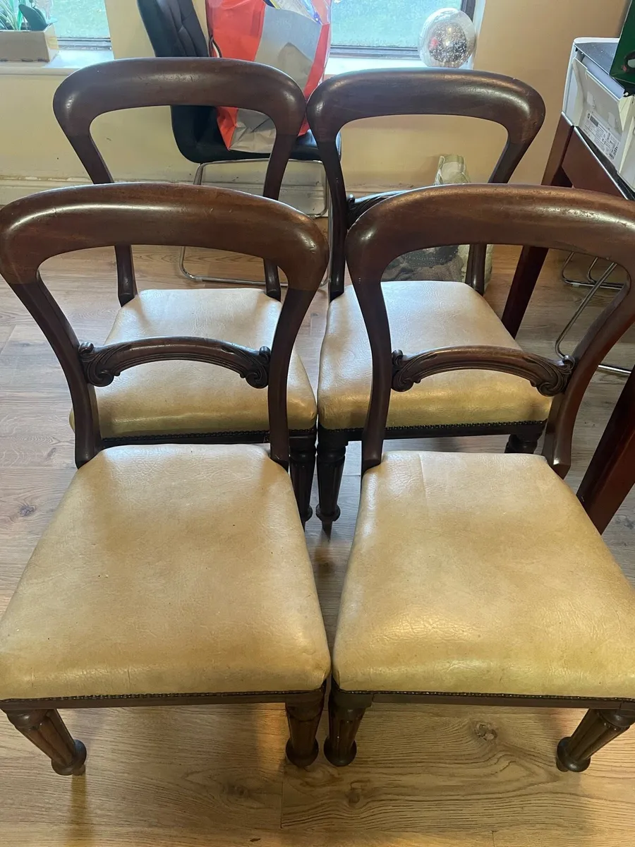 Antique heavy solid chairs - Image 1