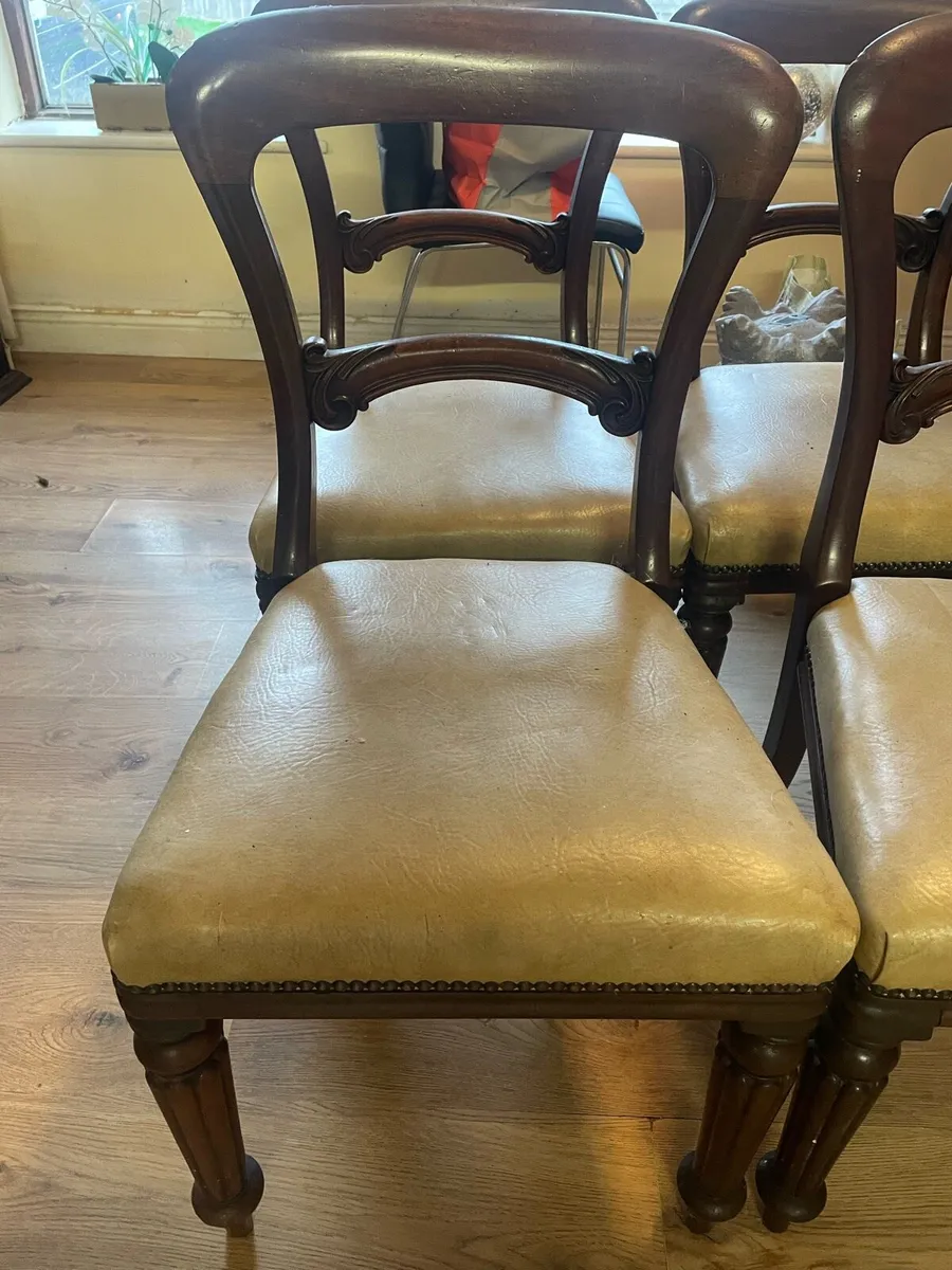 Antique heavy solid chairs - Image 2