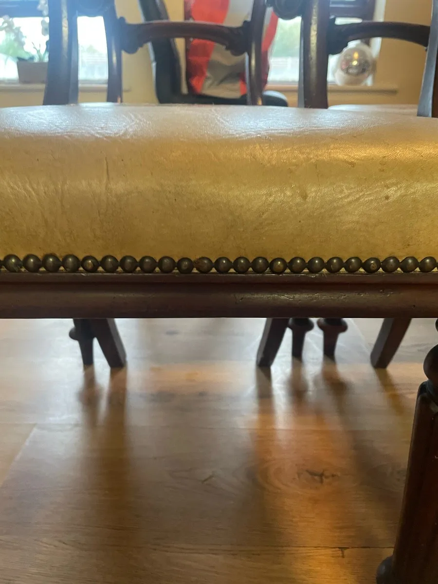 Antique heavy solid chairs - Image 4