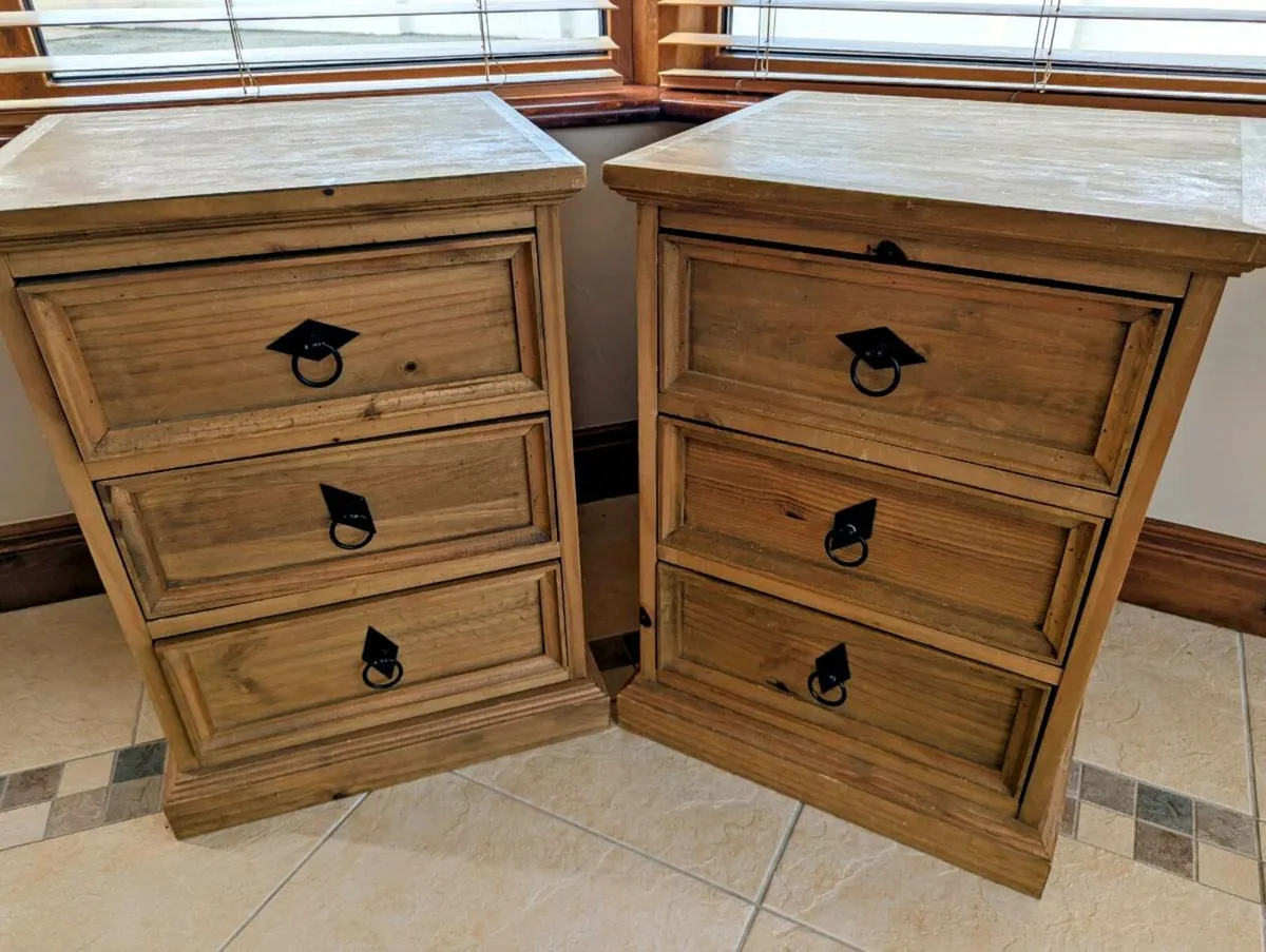 Pine bedside lockers
