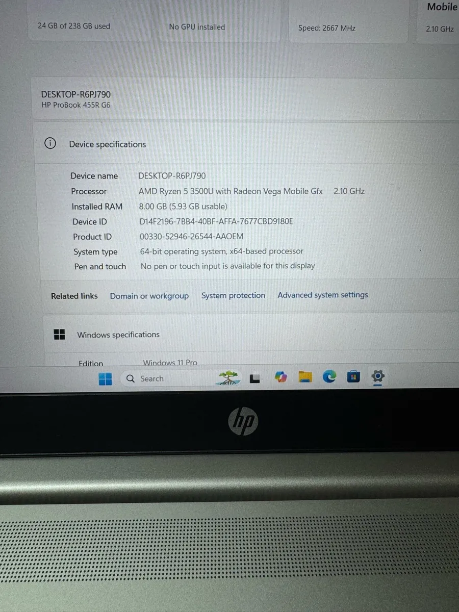 HP Laptop Ryzen 5 8-256 win 11 - Image 4