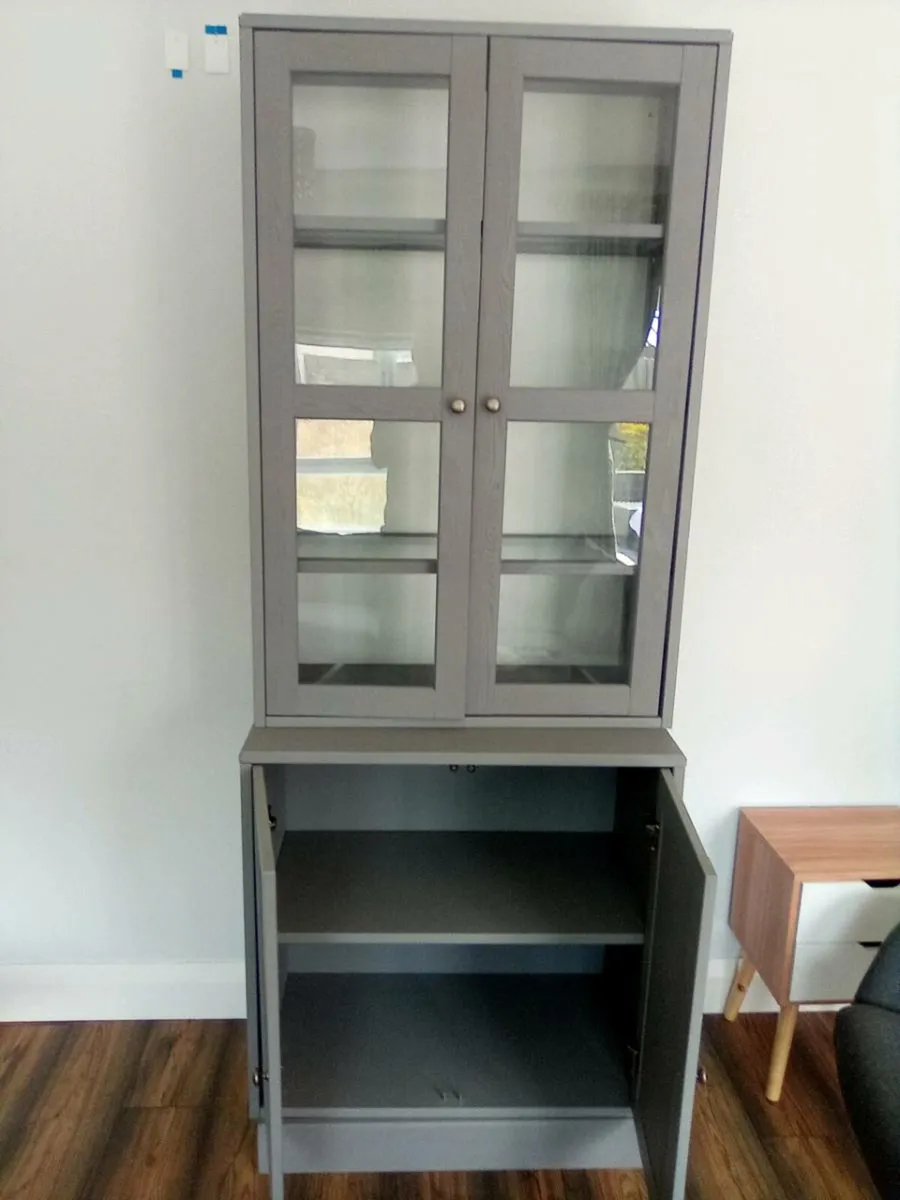 Grey glass display cabinet - Image 2