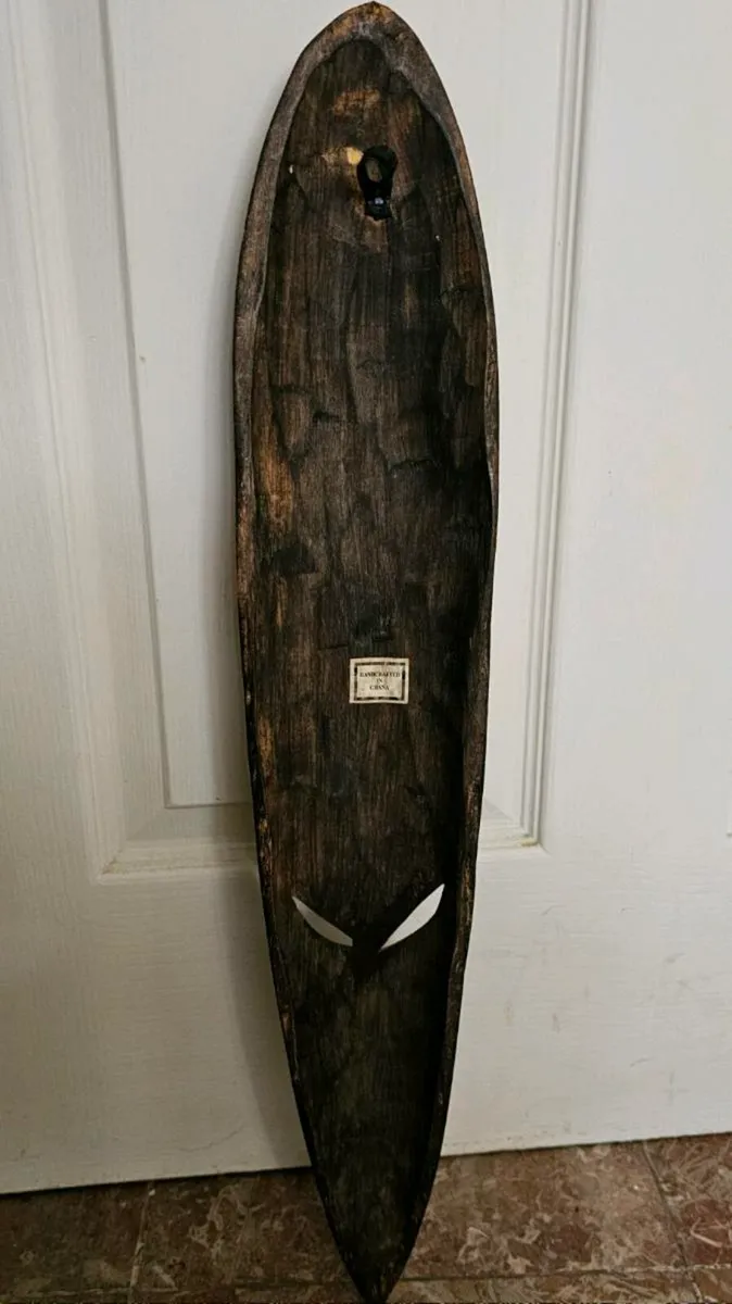 Handcrafted Ghanaian tribal wall wask – wooden art - Image 2