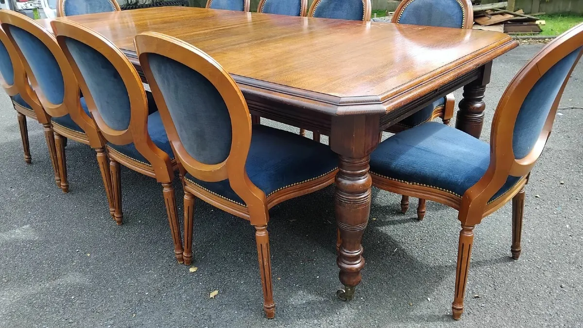 Victorian Table and 12 chairs - Image 3