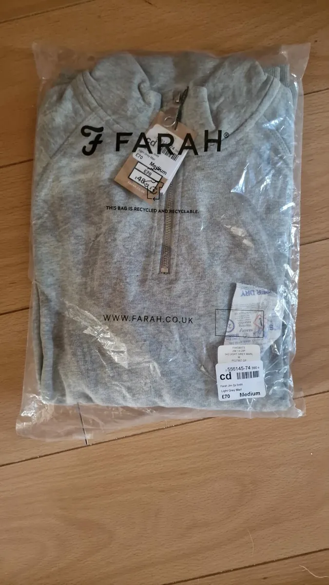 NOT WORN Farah Sports Quarter Zip