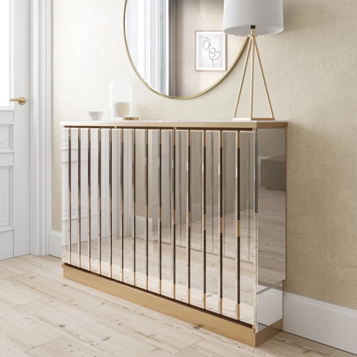 Mirrored radiator cover