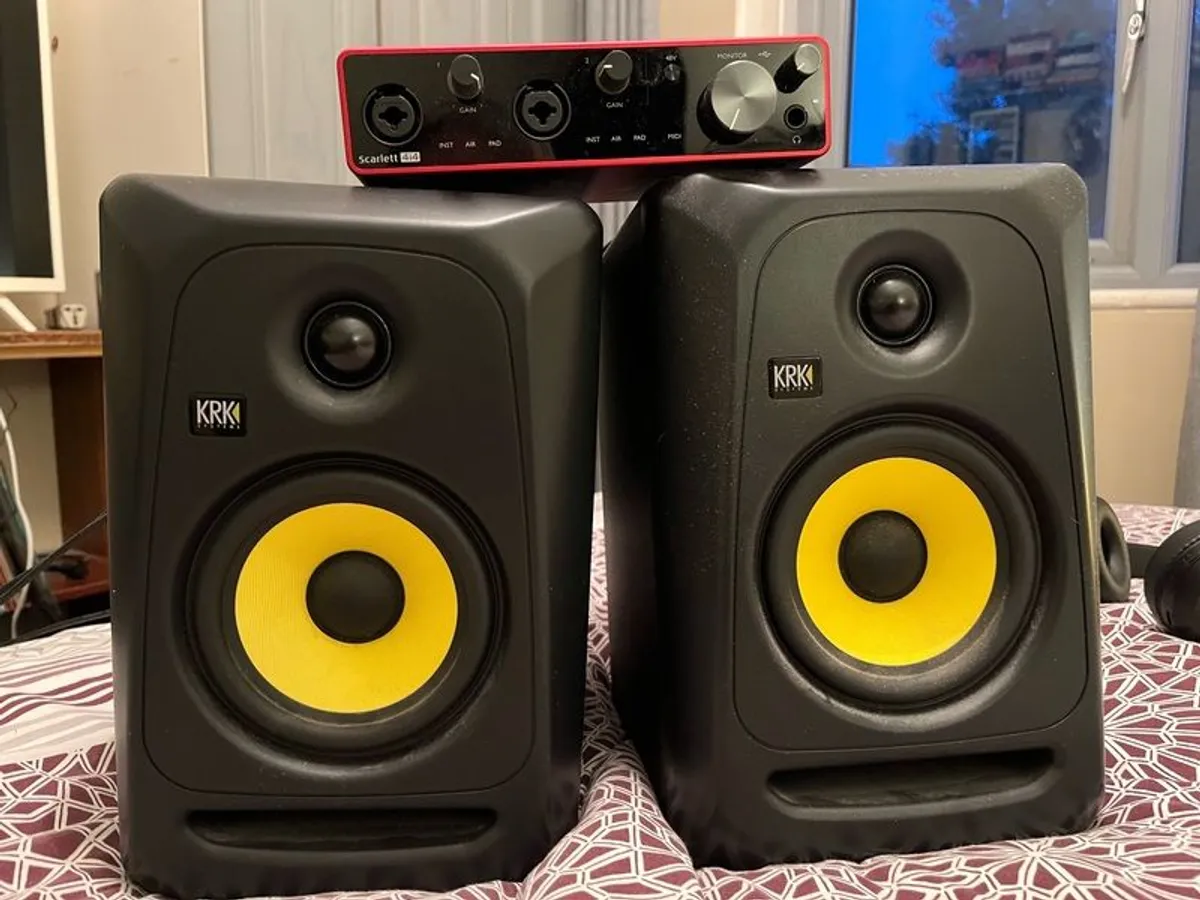 KRK Active Speakers & Focusrite Scarlett 4i4 - Image 1