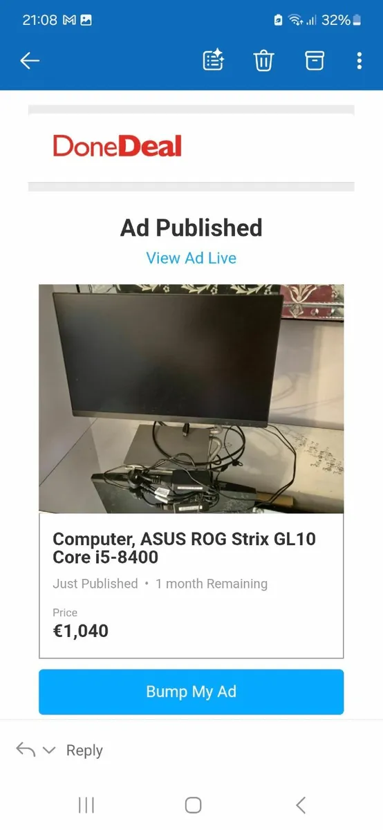 Computer Monitor 23.8" screen - Image 1