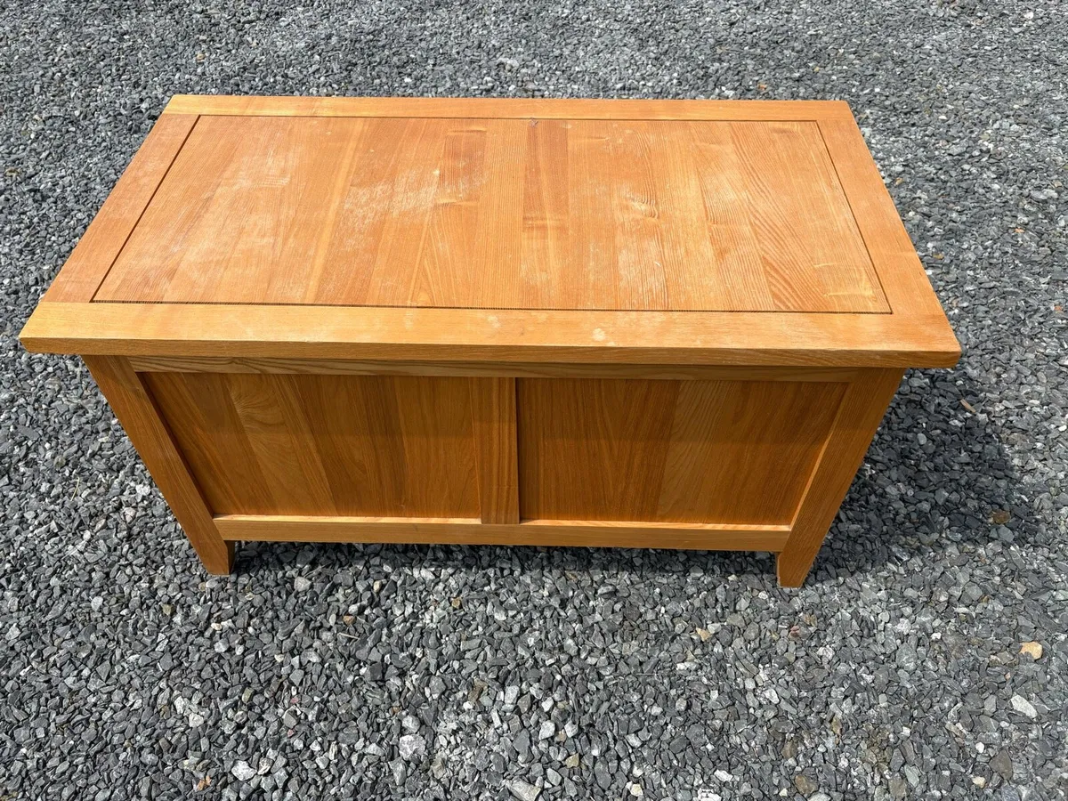 Oak Storage Ottoman - Image 1