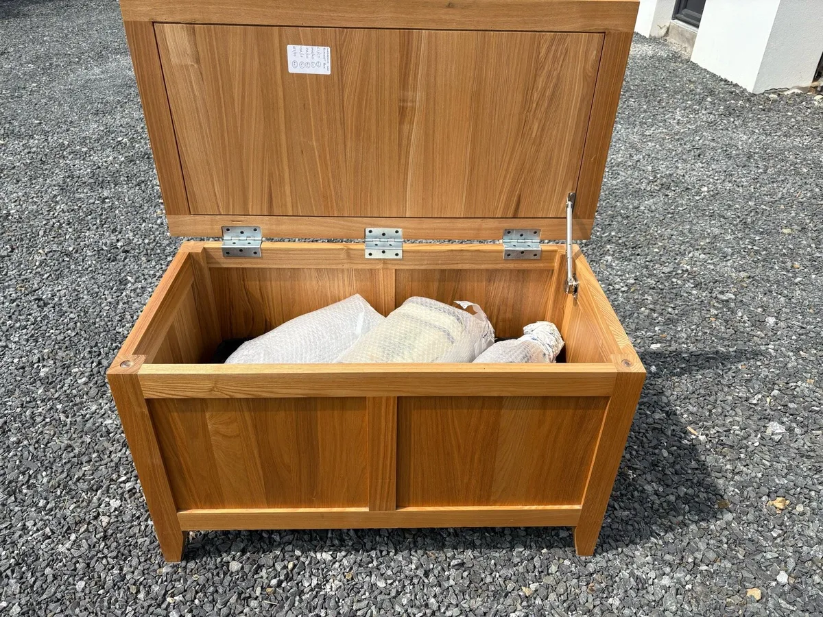 Oak Storage Ottoman - Image 2
