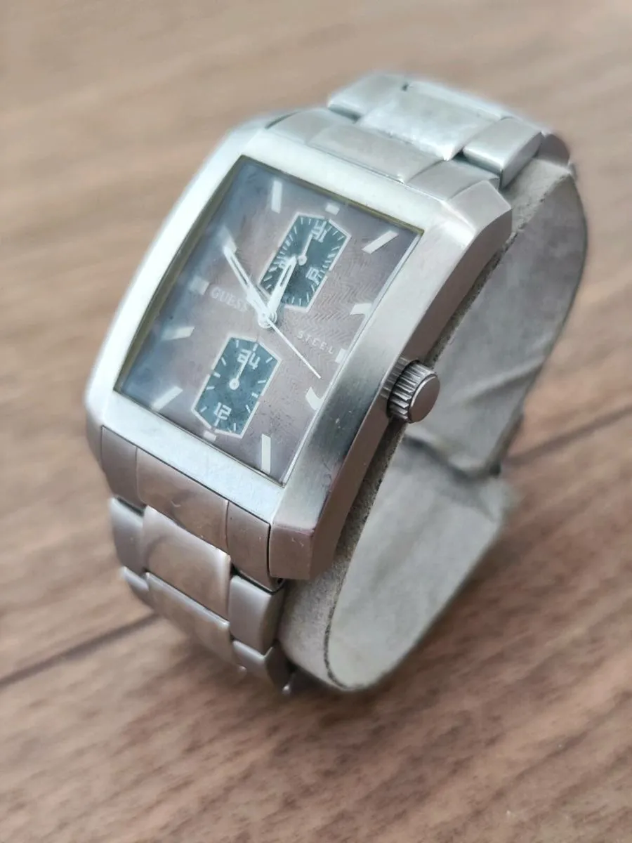Men's Stainless Steel Guess Watch 
Good Condition - Image 1