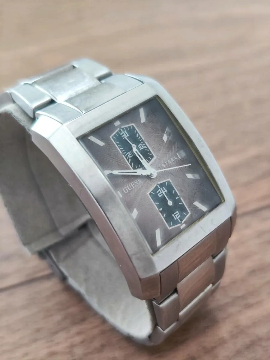 Men's Stainless Steel Guess Watch 
Good Condition - Image 2