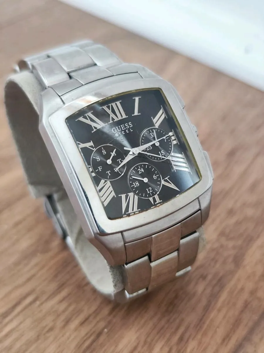 Men's Stainless Steel Guess Watch - Image 1