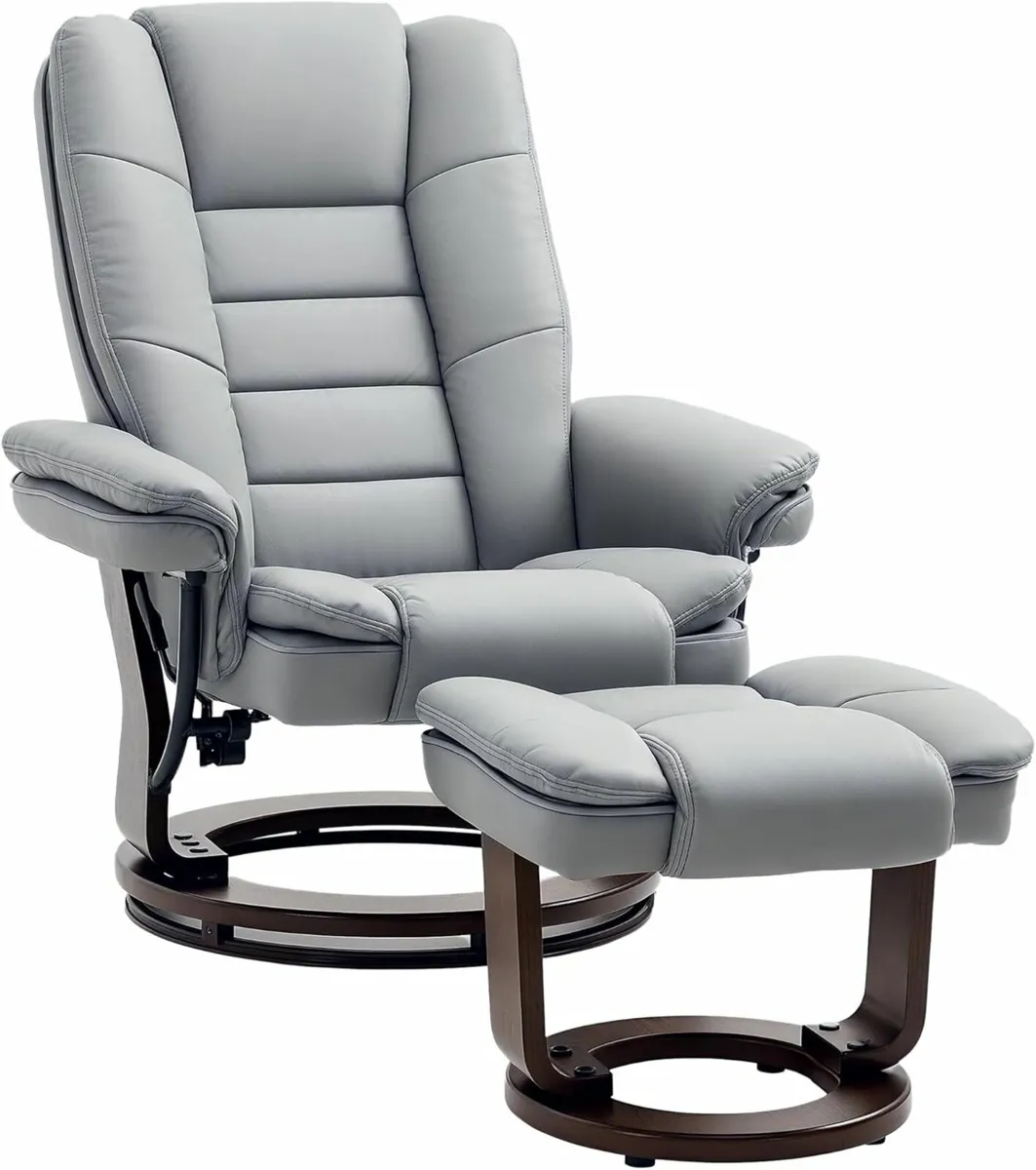 HOMCOM Recliner Chair With footstool, Recliner Arm - Image 2