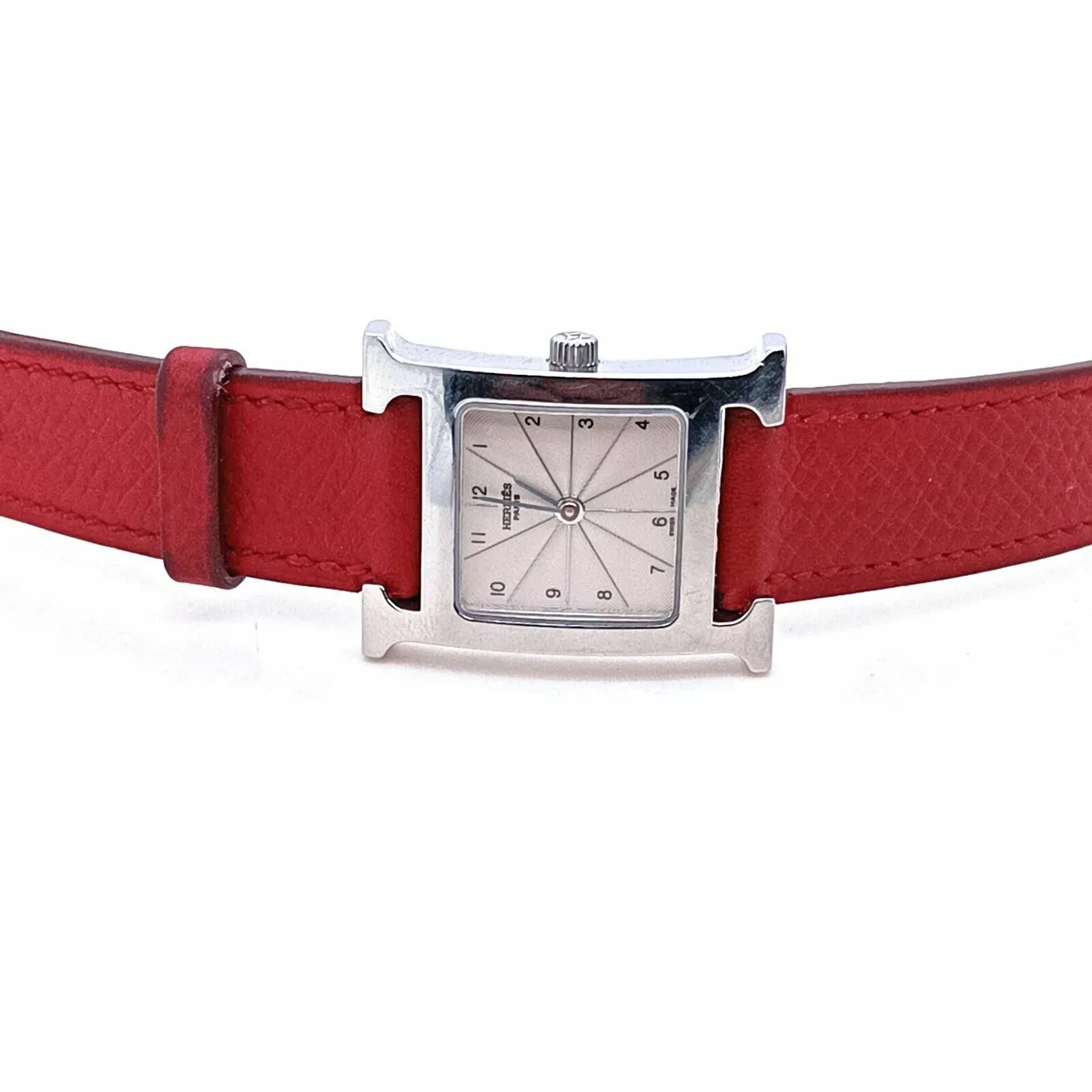 Hermes HH1.210 Watch,Red Leather Strap - Image 1