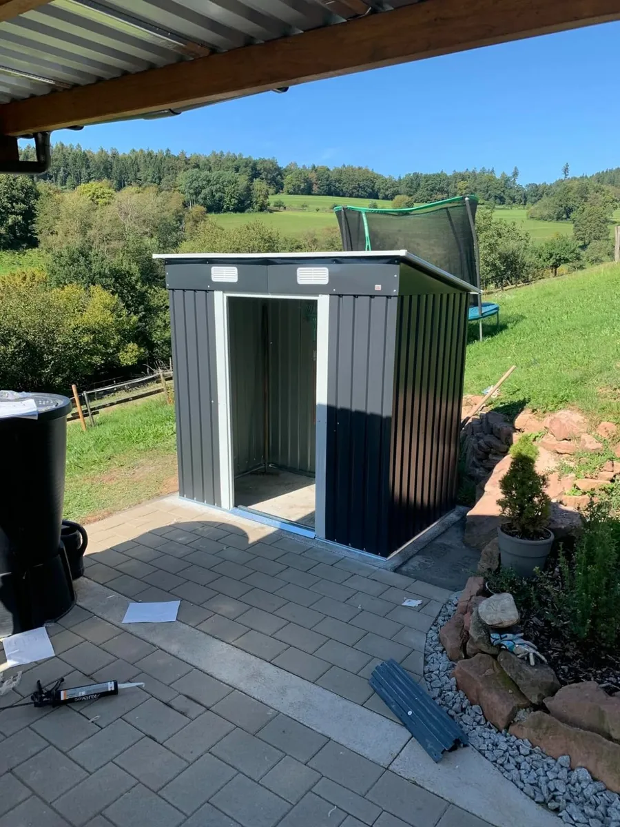 Metal Tool Shed with Base - Image 1
