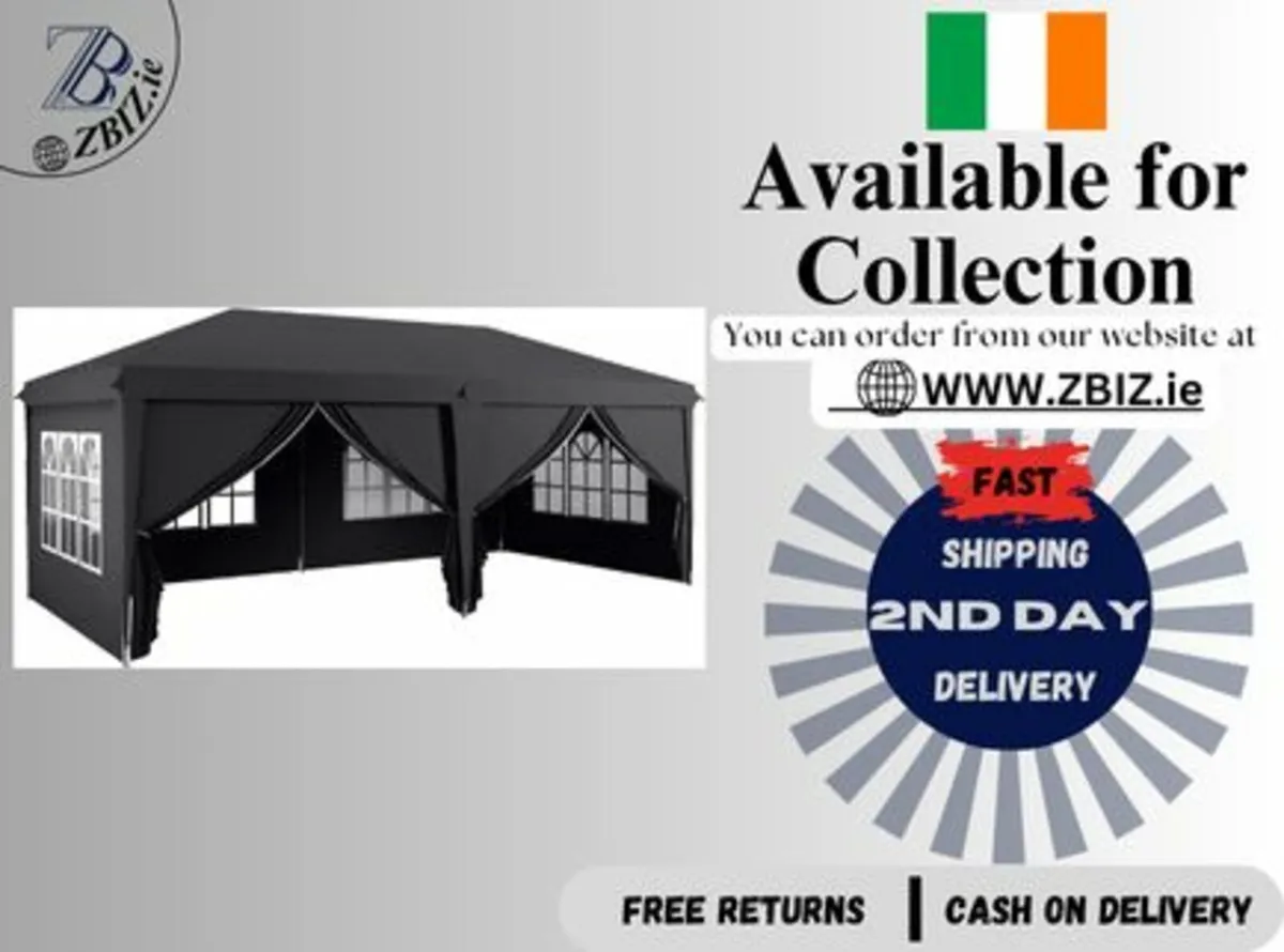 Gazebo 3x6m Pop-Up Tent with Sides & Windows - Image 1