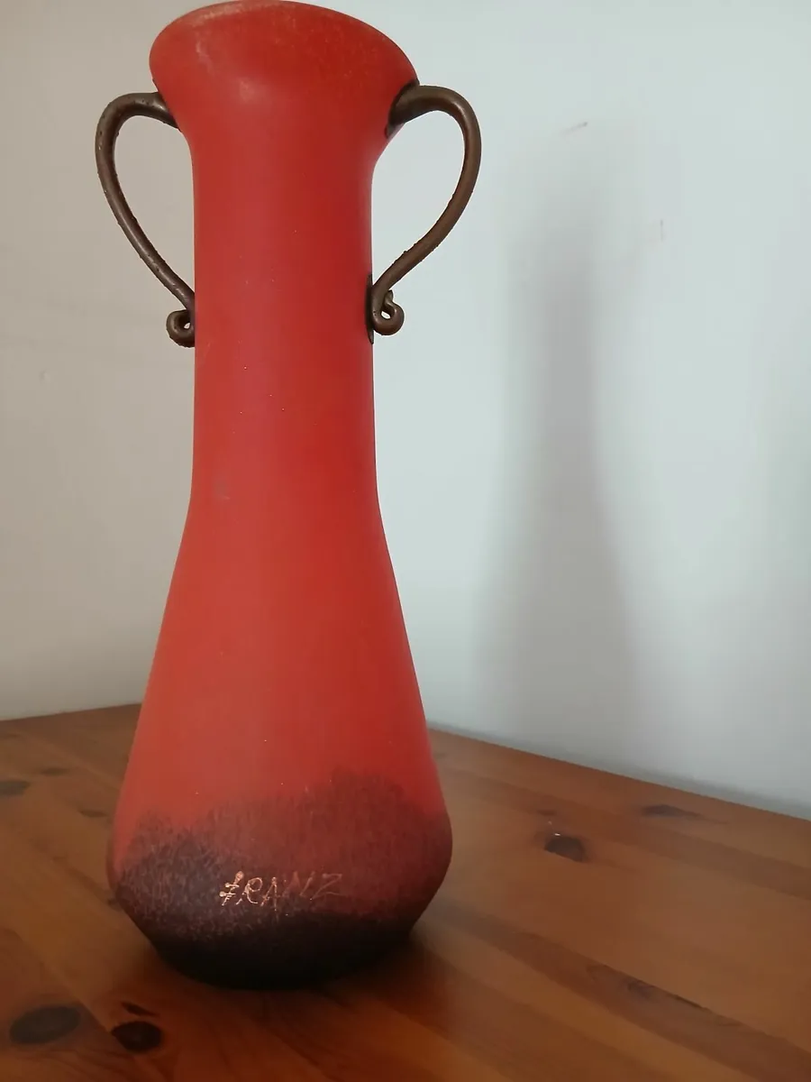 Beautiful antique glass vase by ,franz,signed cost - Image 1
